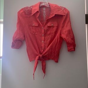 Crop button down top